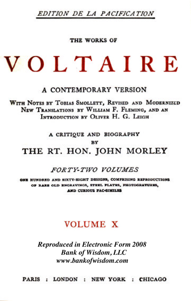 The Works of Voltaire, Vol. 10 of 42 vols + INDEX volume 43